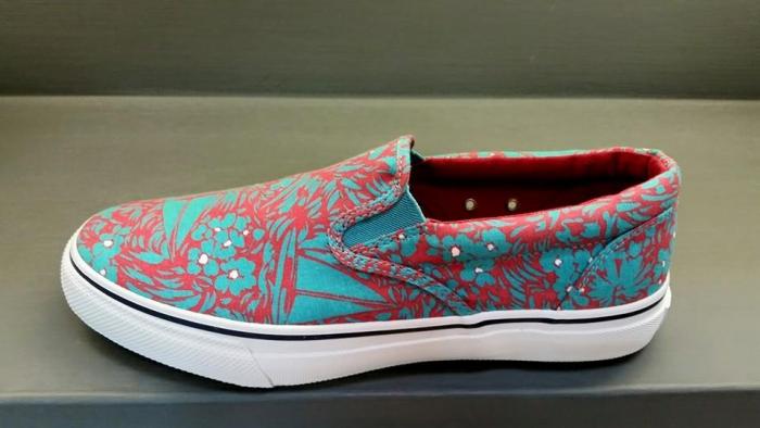 scarpa Uomo sneakers SPERRY Slip On Striper Jungle Tourquoise
